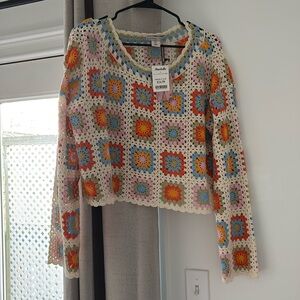 Sincerely Jules Crochet Sweater NWT Size L